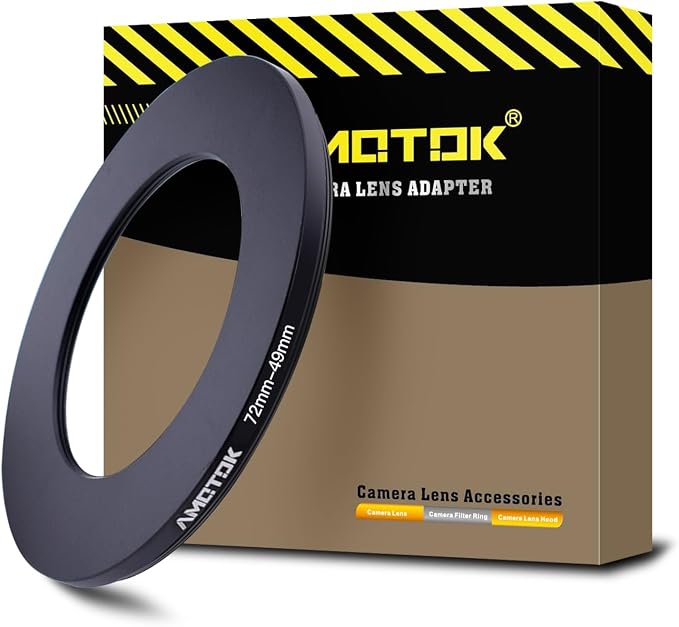 72mm Lens to 49mm Camera Lens Adapter, 72mm-49mm Filter Step-Down Ring by AMOTOK