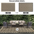 Smiry Outdoor Rug 5x8 ft Waterproof Reversible Boho Mat - Image 3