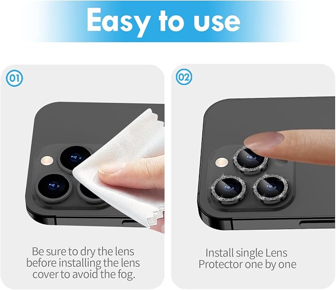 for iPhone 14 Pro/14 Pro Max Camera Lens Protector Bling, 9H Hardness - Image 7
