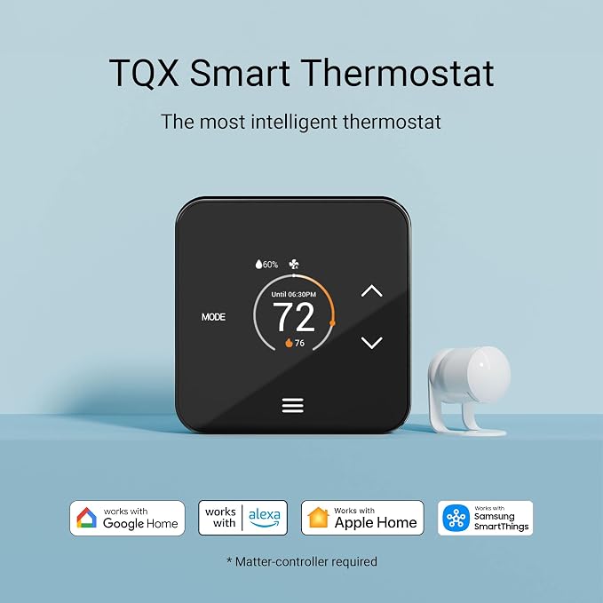 Lux TQX Thermostat with Remote Sensor, WiFi Thermostat Works with Matter - Image 2