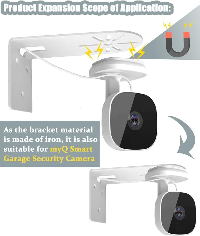 2Pack Metal Wall Mount Bracket for Wyze Cam Pan V3/V2, Wyze Cam V4/V3/V2 - Image 7
