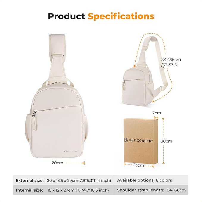 K&F CONCEPT Small Camera Bag for Photographer, Camera Sling Crossbody bag for - Image 6