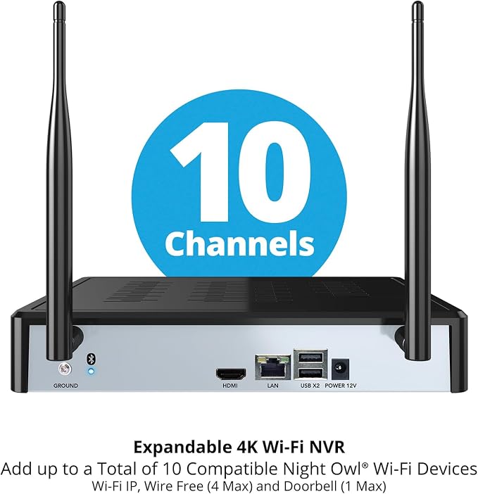 Night Owl 10 Channel Bluetooth Video Home Security Camera System - Image 7