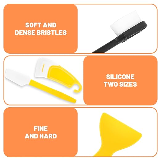 7Pcs UV Resin 3D Printer Must-Have Tool, Silicone Spatula, Brush - Image 7