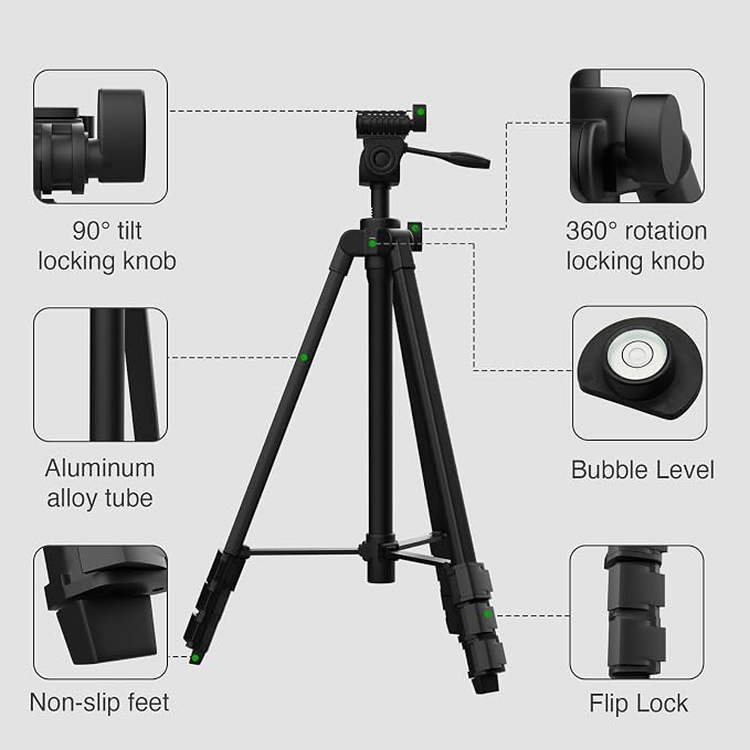 55-inch Lightweight Aluminum Laser Level Tripod Stand - Image 6