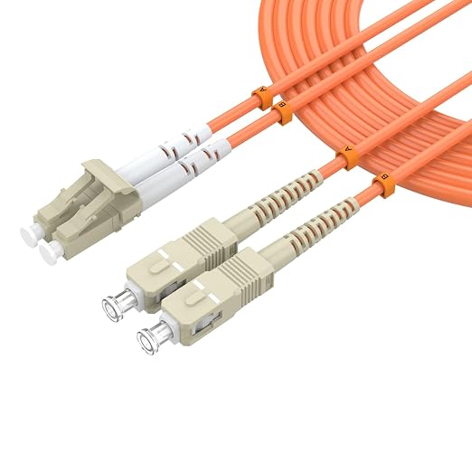 Multimode Duplex OM1 Fiber Patch Cable LC/UPC to SC/UPC 40M/131.2FT Fiber Optic by lidkew