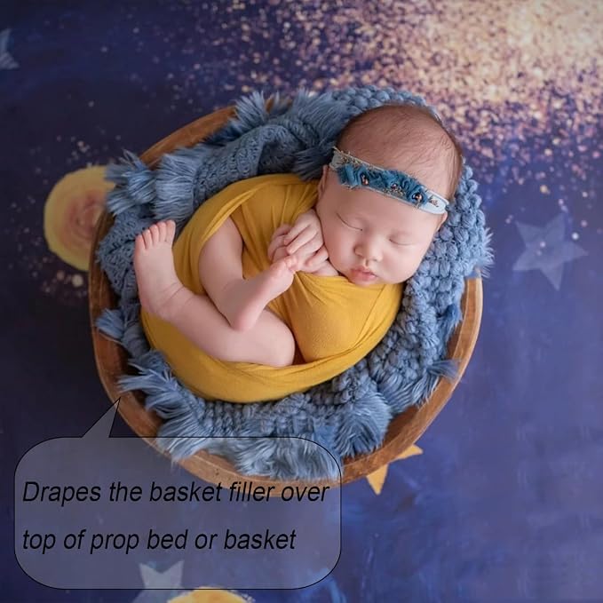 Zeroest Baby Photography Props Basket Braid Wool Wrap Newborn Photo Shoot - Image 5