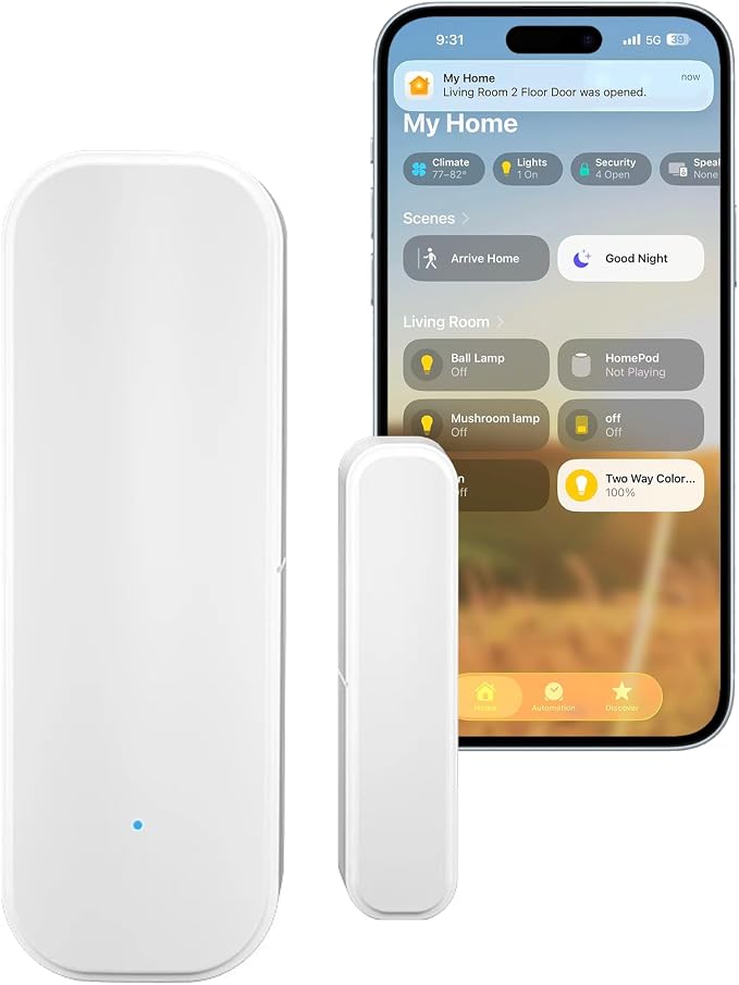 Zigbee Door and Window Sensor, Wireless Mini Contact Sensor, Home Automation by Colorpanda