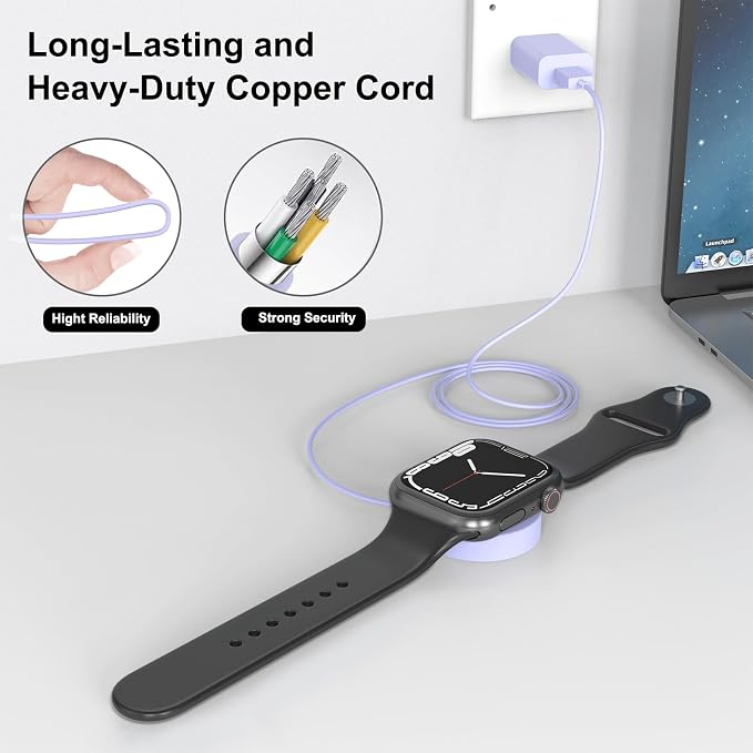 Fast Charger for Apple Watch Charger, Magnetic iWatch Charger to USB A Cable - Image 9