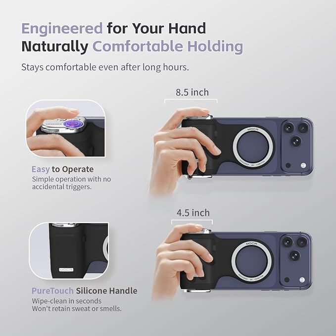 COMITOK Magnetic Camera Grip for iPhone 17 Pro, No App Needed for iOS26 System - Image 4