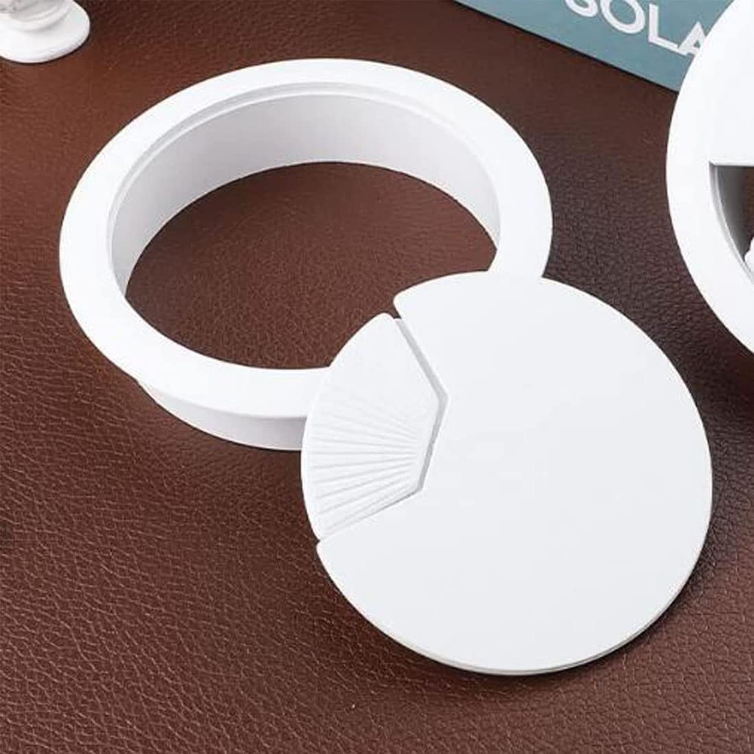 TuTuYa 6PCS Desk Grommet, Desk Cable Grommet 3-1/6inch (80mm) White Desk Cable Hole Covers with Hole Saw, Ideal Solution for Office and Home Table Cable (White, 3-1/6inch)