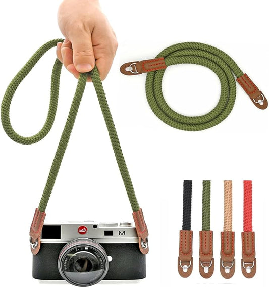 Camera Rope Strap 100cm Soft Cotton Camera Strap Vintage Neck Shoulder Belt by Eorefo