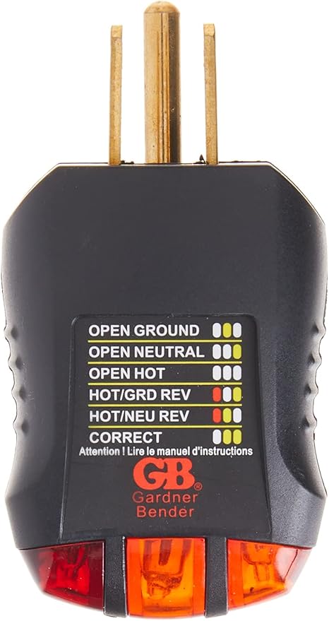 Gardner Bender GRT-3500 Outlet Receptacle Tester & Circuit Analyzer, Indicates - Image 2