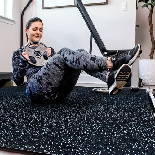 SUPERJARE 0.4'' Thick 36 Pcs 144 Sq Ft Rubber Top Exercise Equipment Mats - Image 3