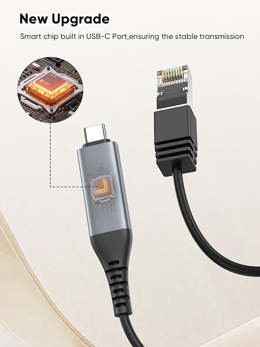 CableCreation USB C to Ethernet Cable 3.3FT, USB C to RJ45 Internet LAN Network - Image 4