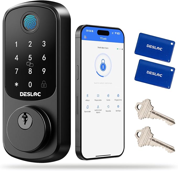 DESLOC Smart Door Lock B200, Smart Deadbolt Lock, Keyless Entry Door Lock by DESLOC