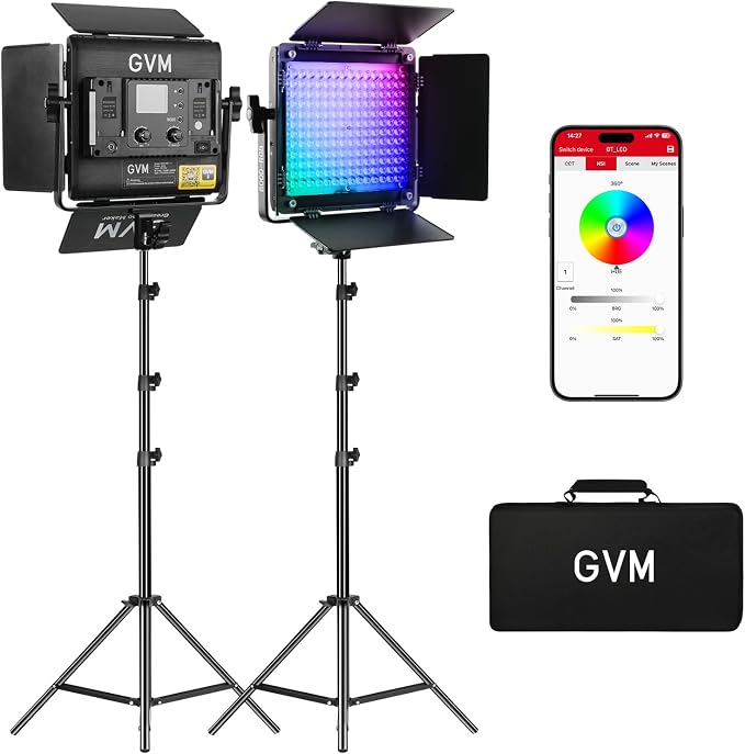 GVM RGB LED Video Light Kit, 800D 6X Upgraded Studio Lights by GVMGreatVideoMaker