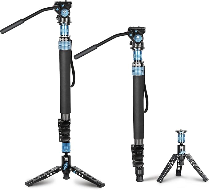 SIRUI P-424FS Carbon Fiber Camera Monopod Kit, 66.3" Heavy Duty Professional by SIRUI