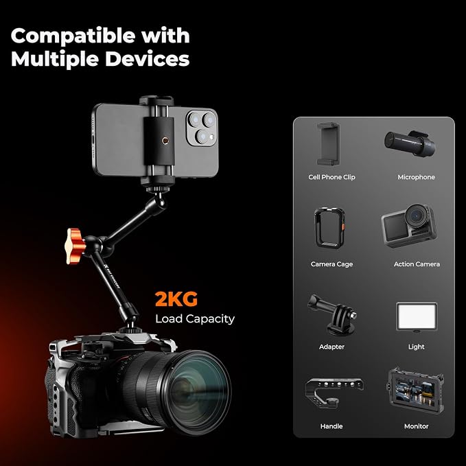 K&F CONCEPT 9.8" Magic Arm Clamp - Image 4
