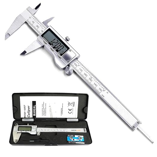 Digital Caliper Measuring Tool, Stainless Steel Vernier Caliper Digital by Louisware