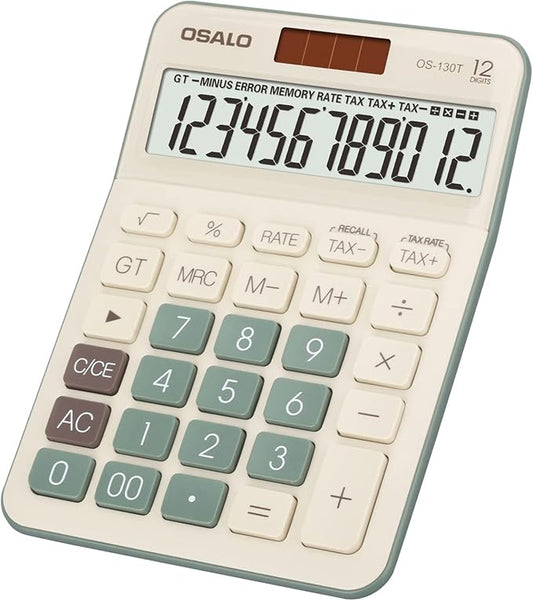 Desktop Calculator Large LCD Display 12 Digit Number Big Button Tax Financial by Pendancy