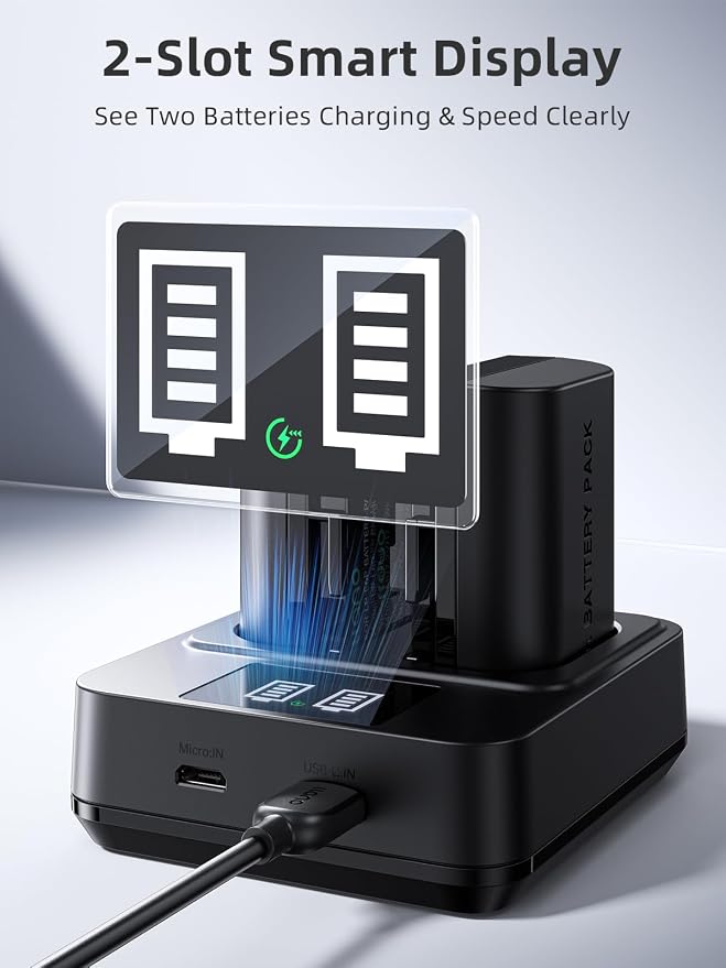 llano 2-Pack LP-E6P Batteries & 20W Fast Charger Set - Image 5