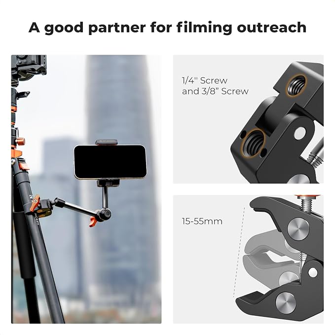 K&F CONCEPT 9.8" Magic Arm Clamp Kit - Image 5
