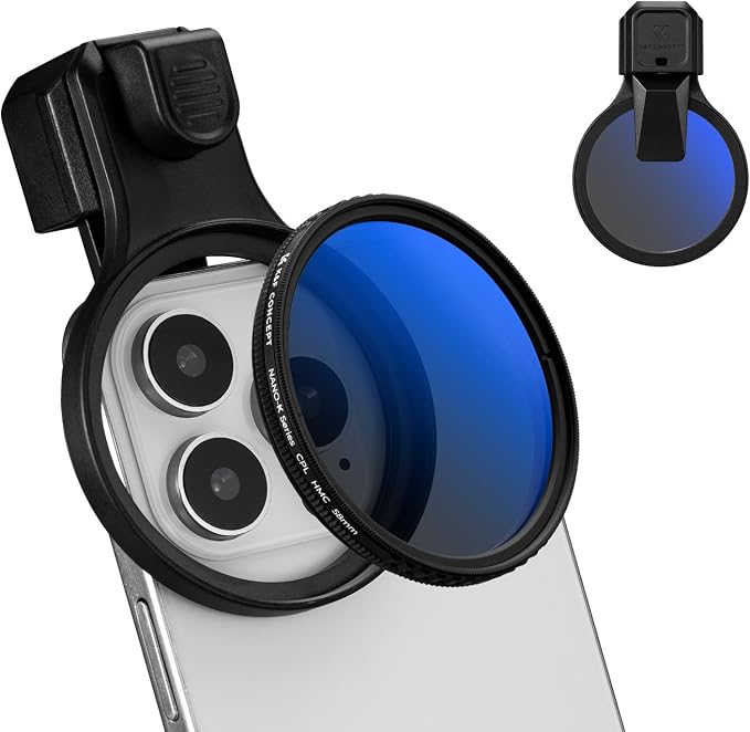 K&F CONCEPT 58mm Press-on CPL Phone Lens Filter Kit, Polarizing Filter by KFCONCEPT