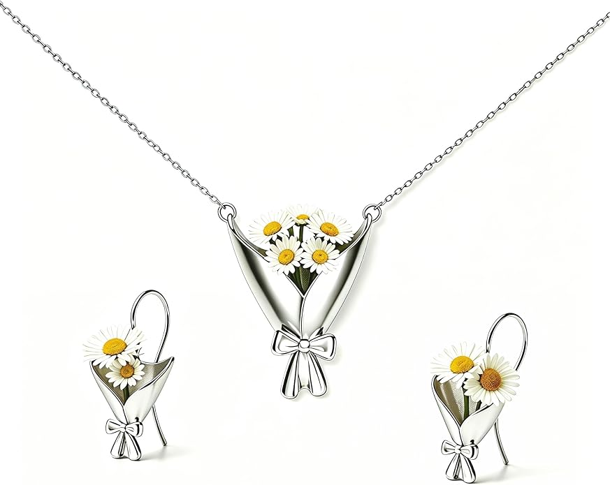 Wearable Flower Vase Necklace for Women, DIY Flower Bouquet Pendant Floral by Seeyozz