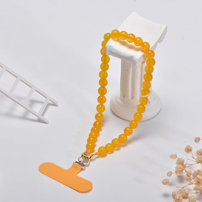 Agate Beaded Phone Wrist Strap for Women Men Stone Beads Charm Handmade - Image 4