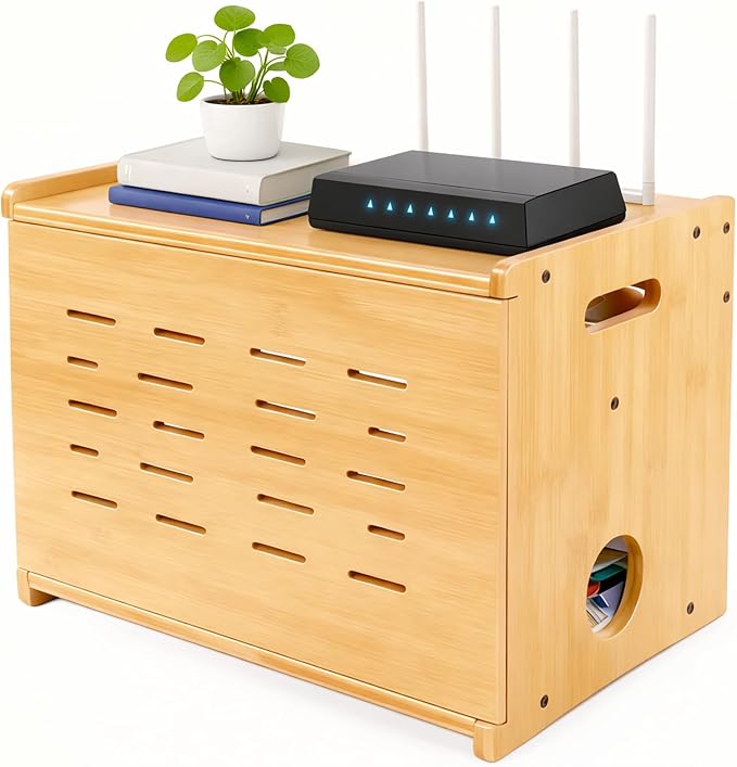 Fullin Upgrade WiFi Router Storage Box Hider, Large Capacity Projector Shelf by Fullinofficial