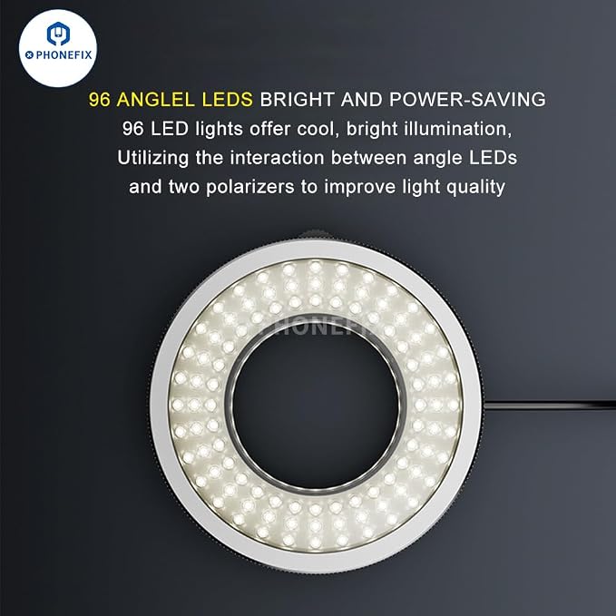 Microscope Polarized 96-LED Ring Light Anti Glare Microscope Lamp Illuminator - Image 5