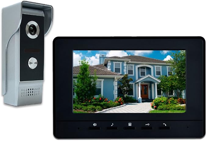 Wired Video Intercom System, 7 Inch Video Doorbell Door Camera Kit | Dual-way by AMOCAM