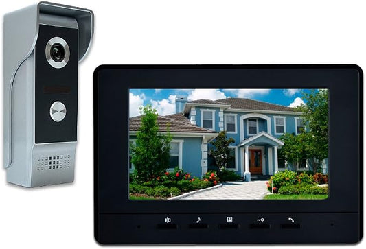 Wired Video Intercom System, 7 Inch Video Doorbell Door Camera Kit | Dual-way by AMOCAM