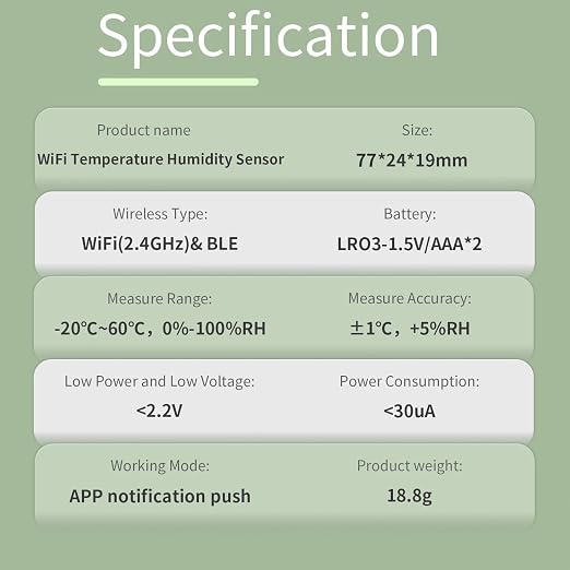 WiFi Temperature Humidity Sensor Smart Hygrometer Thermometer Sensor - Image 8