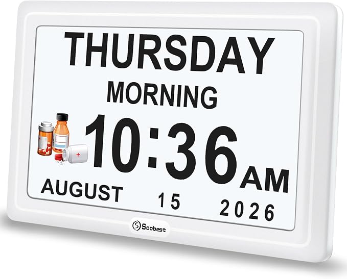 Soobest Dementia Digital Clock for Seniors Elderly, 20 Alarm Reminders 3 by Soobest