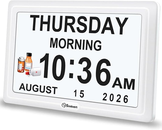 Soobest Dementia Digital Clock for Seniors Elderly, 20 Alarm Reminders 3 by Soobest