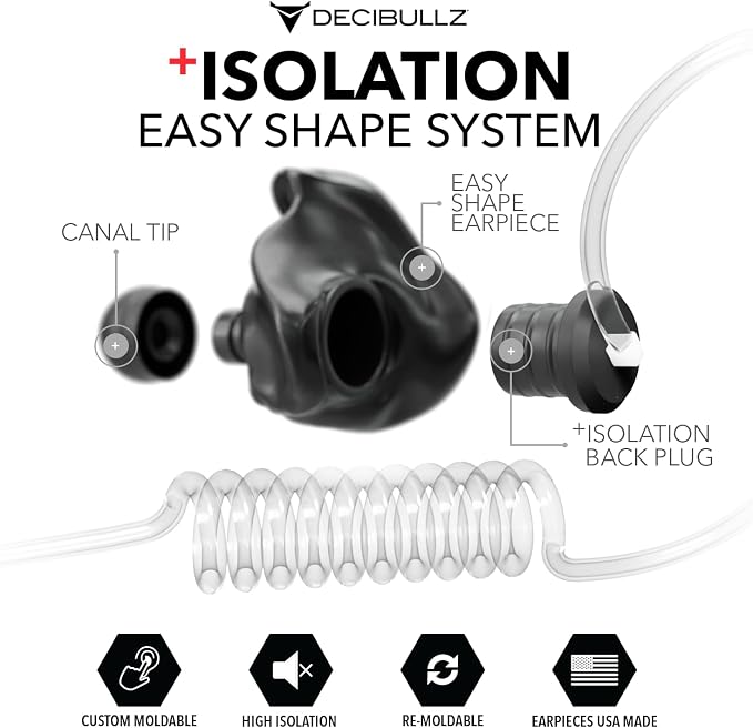 Decibullz Custom Molded Security Radio Surveillance Earpiece Set, Thermo-Fit - Image 3