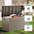 PatioZen 60 Gallon Resin Deck Box, Lockable Outdoor Storage Box - Image 6