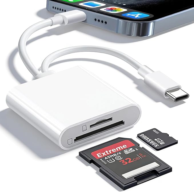 2IN2 SD Card Reader, USB C SD Card Reader by LBSC