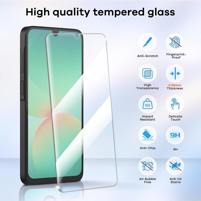 4+4 Pack for Samsung Galaxy A26 5G Screen Protector & Phone Camera Lens - Image 3