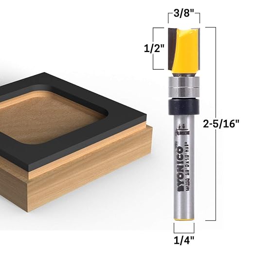 YONICO Router Bits Pattern Bit Flush Trim Set 2 Bit 3/8-Inch Diameter 1/4-Inch - Image 3