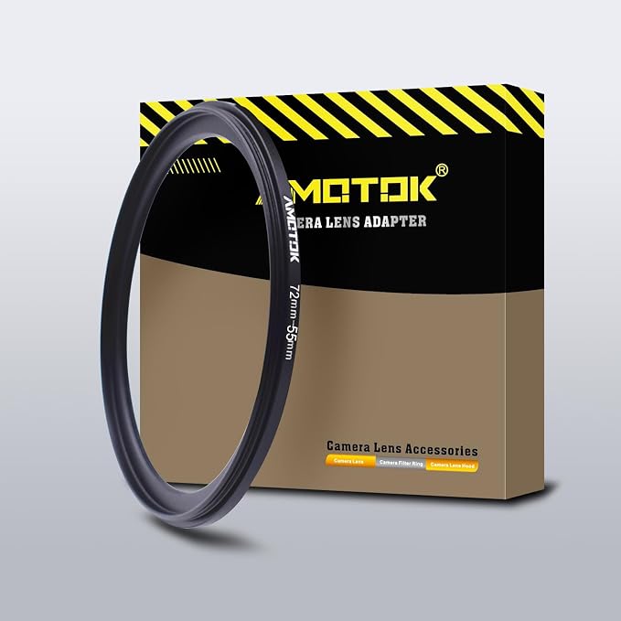 72mm Lens to 55mm Camera Lens Adapter, 72mm-55mm Filter Step-Down Ring by AMOTOK