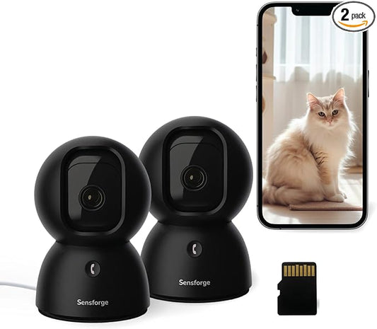 SensForge 2.5K Pan-Tilt Security Camera, 360° Dual-Band WiFi Camera by SensForge