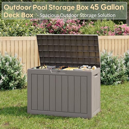 KAMABOKO Outdoor Storage Box, 45 Gallon Deck Box Outdoor Waterproof Patio - Image 3