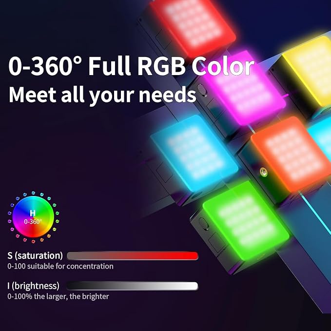 ULANZI VL49 Pro RGB Video Light, Mini Rechargeable LED Camera 360° Full Color - Image 2