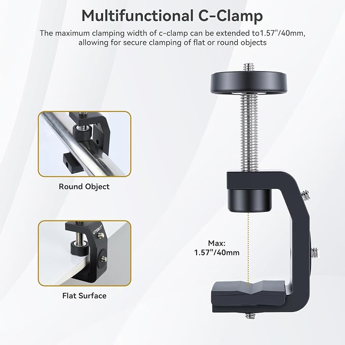 UTEBIT 40mm C-Clamp Camera Mount - Image 2