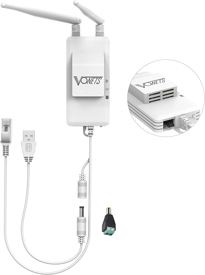 VONETS 5GHz Industrial Mini WiFi Router Bridge Repeater, WiFi to Ethernet by VONETS