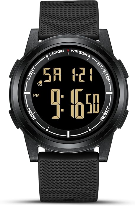 HANPOSH Mens Digital Watch Ultra Thin Minimalist Sports Waterproof Outdoor LED by BIDENWATCHESUS