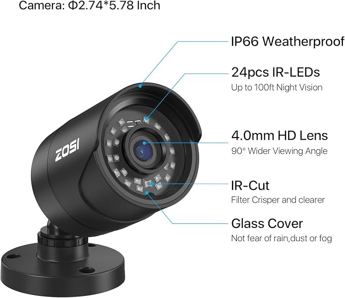 ZOSI 3K Lite Home Surveillance Security Camera System - Image 8